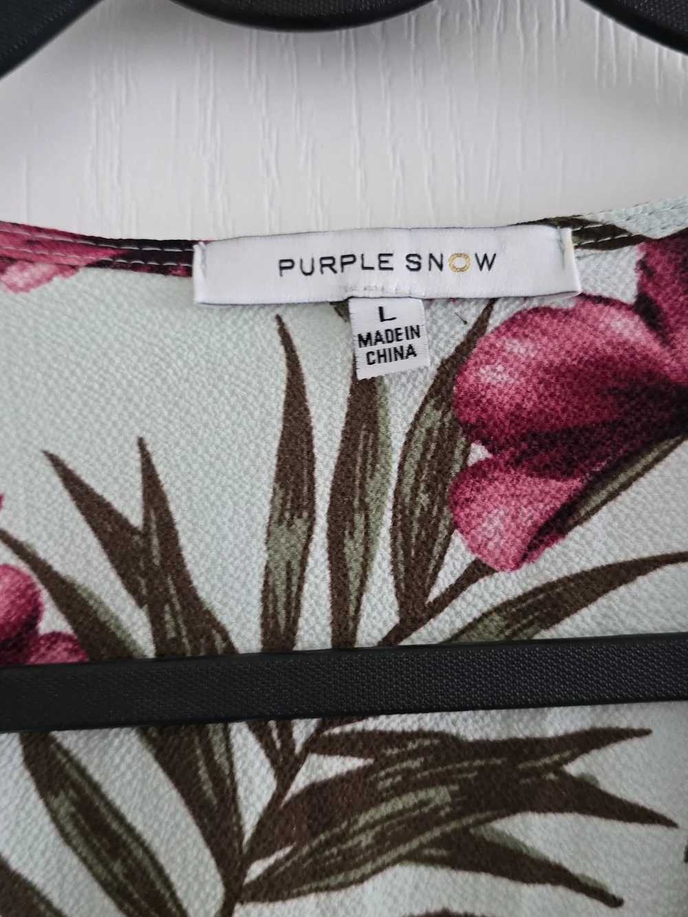 Purple Snow Mint Floral Dress with Pink Blooms - Picture 2 of 3